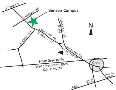 Greenville College Campus Map Benson Campus Map & Directions | Greenville Technical College
