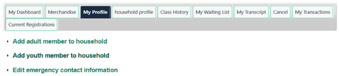 Add youth member to profile